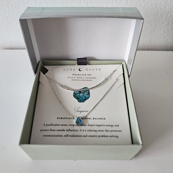 Luna Norte Jewelry - Luna Norte Turquoise Necklace Set 16” & 17” with 2” Extenders - New in Box